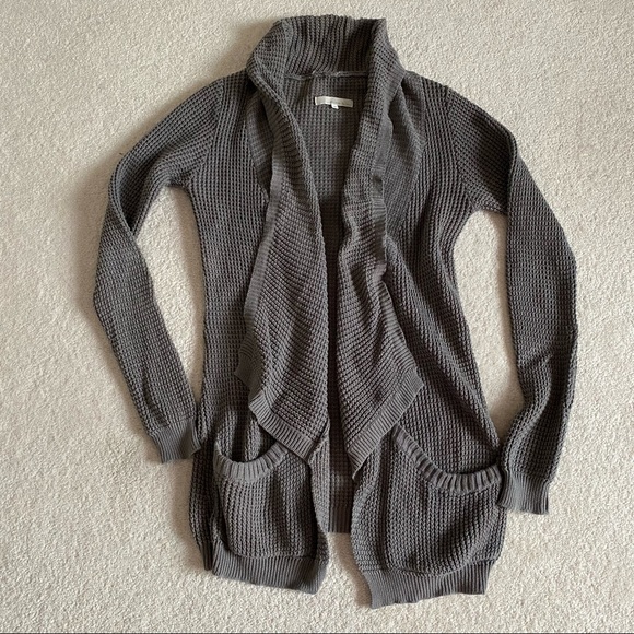 Grey/Olive Draped Cardigan - Picture 1 of 8